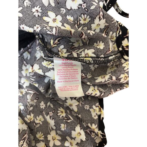 Vintage Babydoll Top‎ Women Small Black Floral Y2K 90s Fairy Coquette Summer - Picture 6 of 6